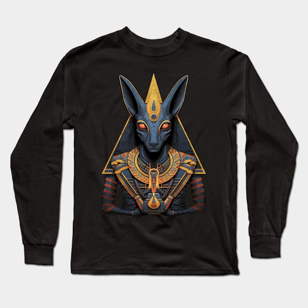 Anubis, the Egyptian God of the Dead Long Sleeve T-Shirt by Kawaii Cuties